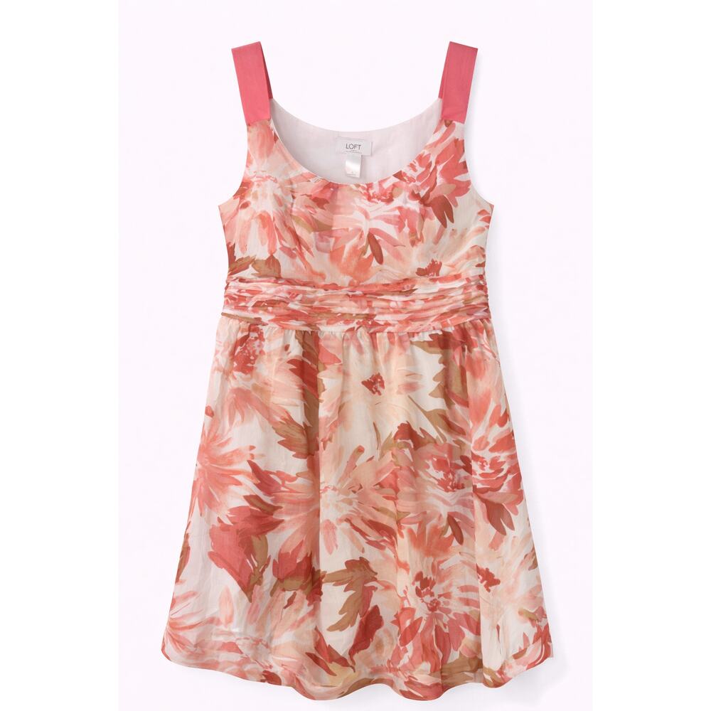 Loft Y2K Babydoll Dress Womens Size 0 Floral Empire Waist Cottagecore Whymsical